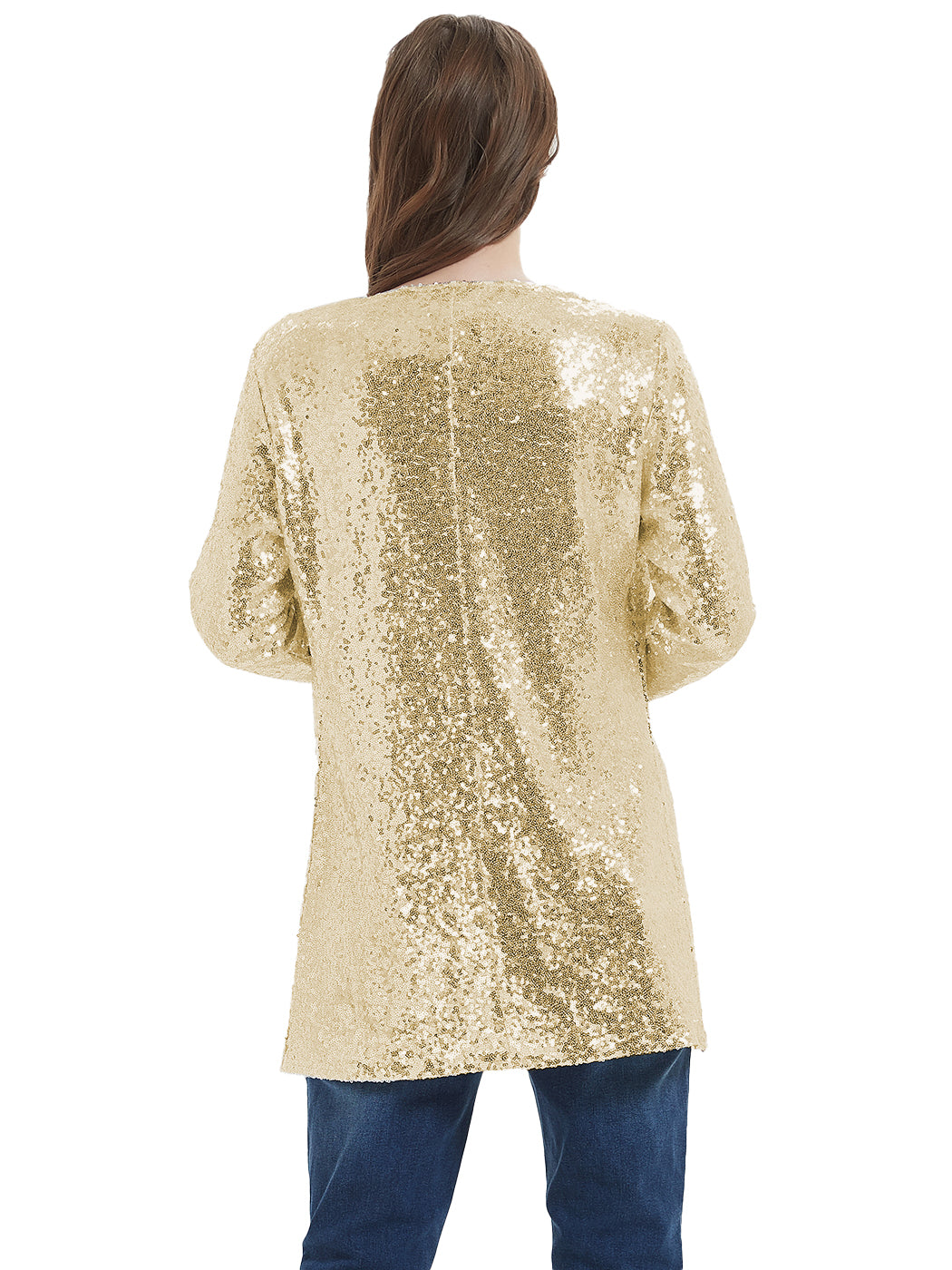 Anna-Kaci Women's Sequin Jacket Open Front Coat Blazer Party Cocktail Outerwear Cardigan