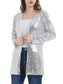 Anna-Kaci Women's Sequin Jacket Open Front Coat Blazer Party Cocktail Outerwear Cardigan