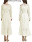 Womens Lace Long Sleeve V Neck Fall Maxi Dress