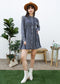 Button-Down Tiered Denim Shirt Dress