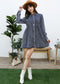 Button-Down Tiered Denim Shirt Dress