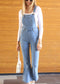 Anna-Kaci Women's Flare Overalls Jumpsuits Retro Bell Bottom Jeans Skinny Denim Overalls