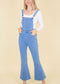 Anna-Kaci Women's Flare Overalls Jumpsuits Retro Bell Bottom Jeans Skinny Denim Overalls