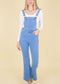 Anna-Kaci Women's Flare Overalls Jumpsuits Retro Bell Bottom Jeans Skinny Denim Overalls