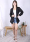 Ruched Open Front Blazer
