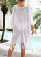 V Neck Swimsuit Cover Ups Loose Beach Bathing Suit Dress - Blue