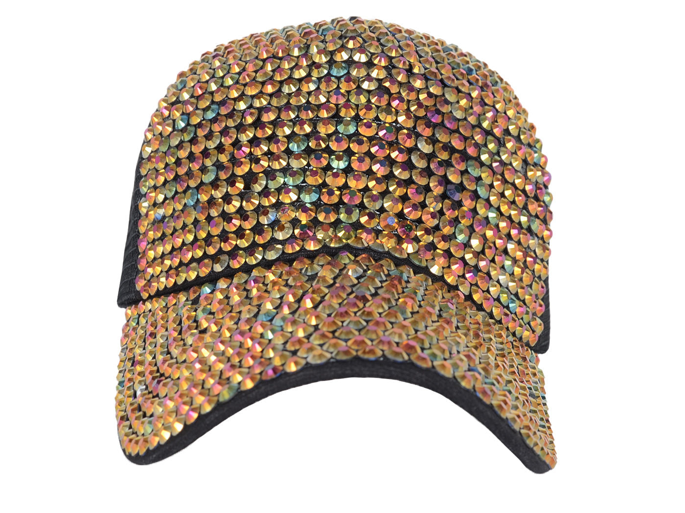 Anna-Kaci Women's Studded Rhinestone Baseball Cap Bun Ponytail Adjustable Sparkle Mesh Sun Hat