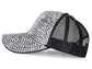 Anna-Kaci Women's Studded Rhinestone Baseball Cap Bun Ponytail Adjustable Sparkle Mesh Sun Hat