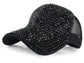 Anna-Kaci Women's Studded Rhinestone Baseball Cap Bun Ponytail Adjustable Sparkle Mesh Sun Hat