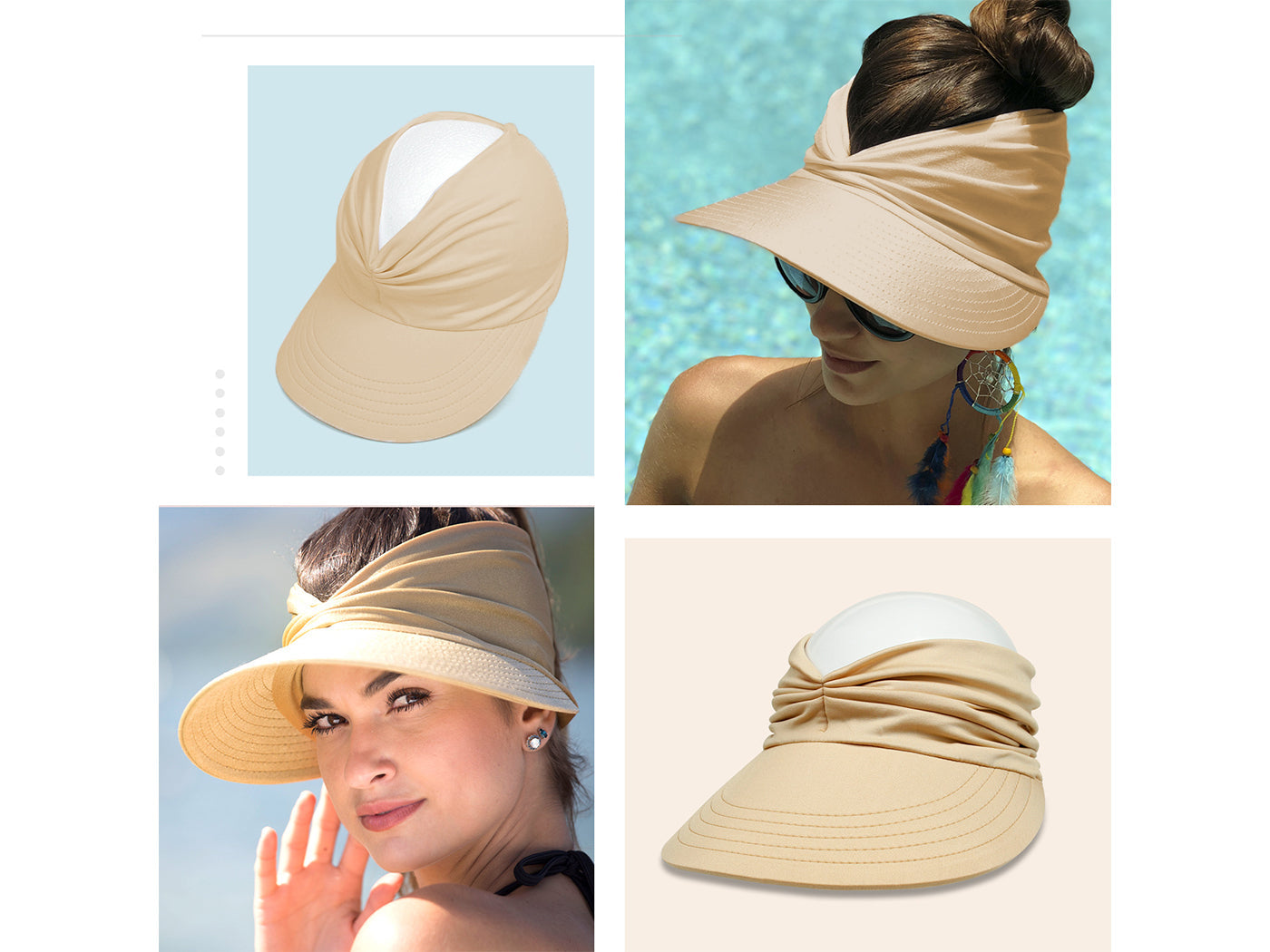 Anna-Kaci Womens Sun Visor Hat Wide Brim Summer 50 UV Protection Beach Sport Cap