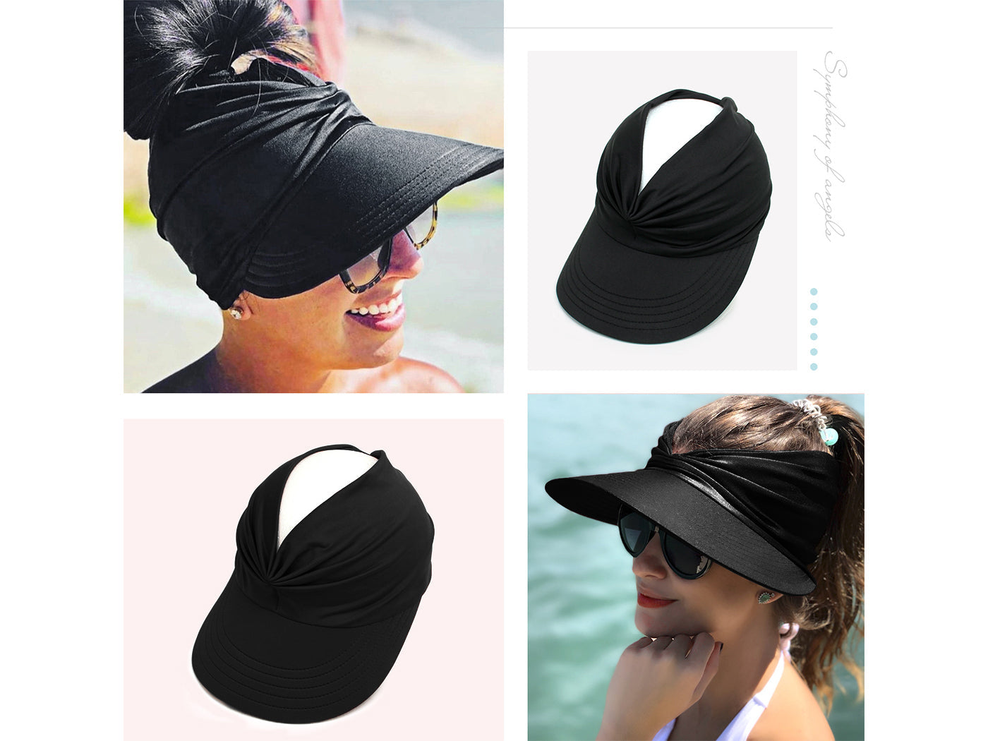 Anna-Kaci Womens Sun Visor Hat Wide Brim Summer 50 UV Protection Beach Sport Cap