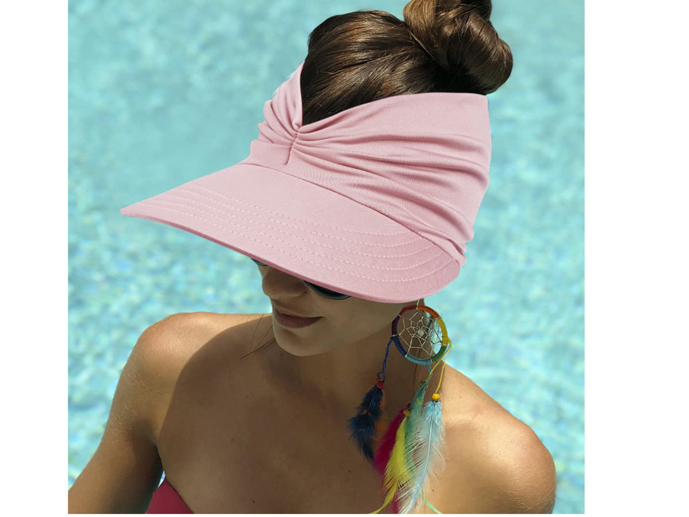 Anna-Kaci Womens Sun Visor Hat Wide Brim Summer 50 UV Protection Beach Sport Cap