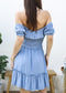 Ruffle Sleeve Drawstring Square Neck Mini Dress