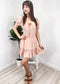 Ruffle Sleeve Drawstring Square Neck Mini Dress