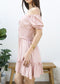 Ruffle Sleeve Drawstring Square Neck Mini Dress