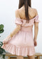 Ruffle Sleeve Drawstring Square Neck Mini Dress