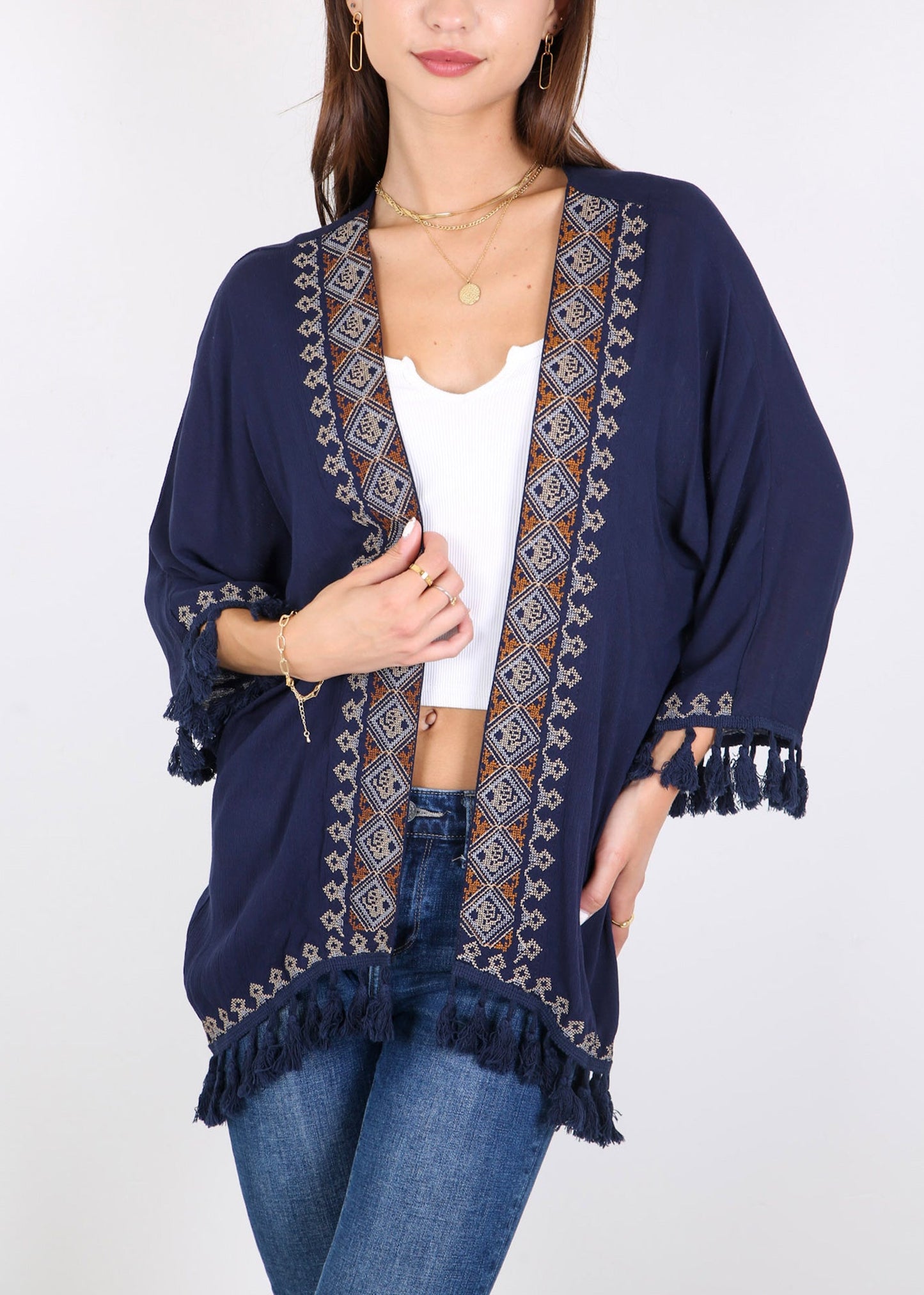 Tribal Kimono Tassel Cardigans