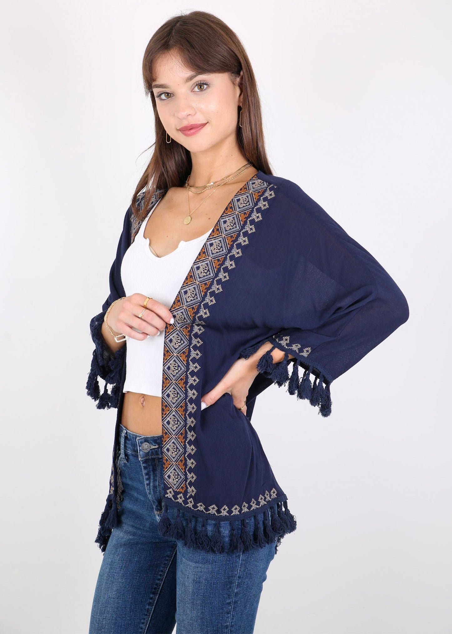 Tribal Kimono Tassel Cardigans