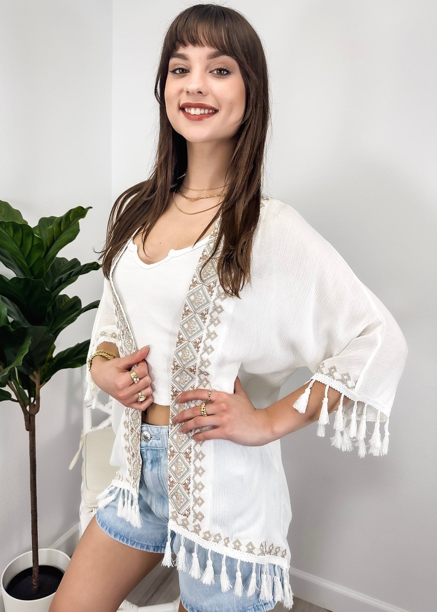 Tribal Kimono Tassel Cardigans