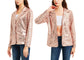 Anna-Kaci Women's Long Sleeve Sequin Blazer Jackets Casual Sparkly Coat with Pocket