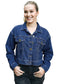 Cropped Button Down Denim Jean Jacket with Pockets