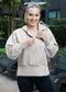 Half Zip Pullover Hoodie with Side Slit