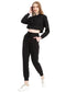 Anna-Kaci Women Tracksuit Set Cropped Hoodie Sweatshirt and Drawstring Sweatpants Tapered Joggers Set for Women 2 Piece