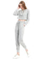 Anna-Kaci Women Tracksuit Set Cropped Hoodie Sweatshirt and Drawstring Sweatpants Tapered Joggers Set for Women 2 Piece