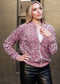 Anna-Kaci Women's Sparkly Sequin Jacket Glitter Long Sleeves Front Zip Up Bomber Jacket with Ribbed Cuffs