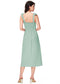 Anna-Kaci Women's Boho Summer Sleeveless Tie Straps Square Neck Smocked Split Midi Dress with Pockets