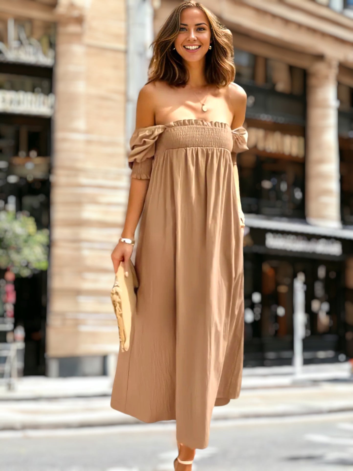 Puff Sleeve Empire Dress