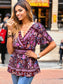 Surplice Neck Bohemian Peplum Blouse