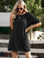 Anna-Kaci Backless Tunic Blouse with Ruffle Half Sleeves and Boat Neckline for Women