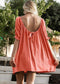 Anna-Kaci Backless Tunic Blouse with Ruffle Half Sleeves and Boat Neckline for Women