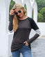 Anna-Kaci Baseball Striped Long Sleeve Top Round Neck for Women