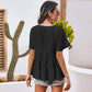 Anna-Kaci Basic Short Sleeve Rufle Tiered Blouse Round Neckline for Women