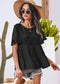 Anna-Kaci Basic Short Sleeve Rufle Tiered Blouse Round Neckline for Women