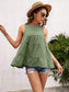 Anna-Kaci Basic Solid Ruffle Summer Tier Sleeveless Tank Blouse for Women Large 8-10 / Deep Green