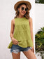 Anna-Kaci Basic Solid Ruffle Summer Tier Sleeveless Tank Blouse for Women Large 8-10 / Green