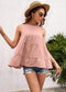 Anna-Kaci Basic Solid Ruffle Summer Tier Sleeveless Tank Blouse for Women Large 8-10 / Pink