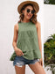 Anna-Kaci Basic Solid Ruffle Summer Tier Sleeveless Tank Blouse for Women