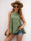 Anna-Kaci Basic Solid Ruffle Summer Tier Sleeveless Tank Blouse for Women