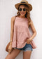 Anna-Kaci Basic Solid Ruffle Summer Tier Sleeveless Tank Blouse for Women