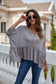 Anna-Kaci Batwing Short Sleeve Ruffle Flare Blouse for Women