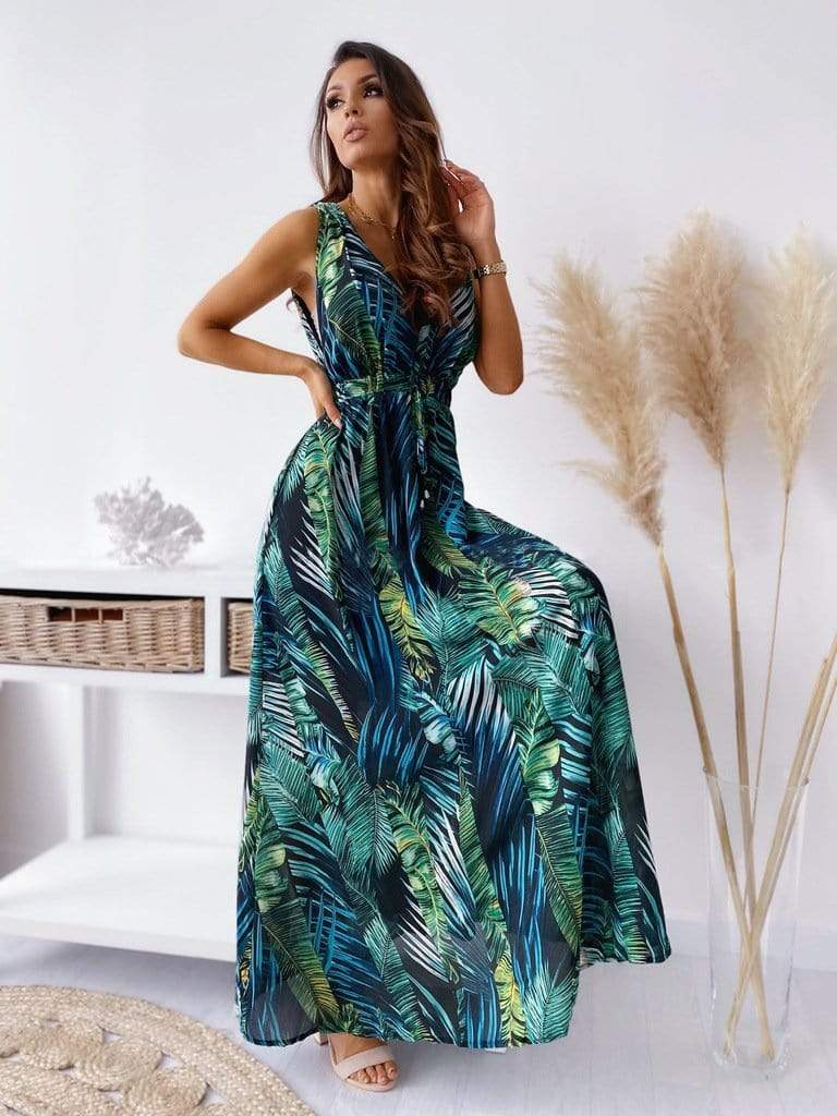 Anna-Kaci Beach Paradise Floral Print Maxi Dress for Women