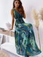 Anna-Kaci Beach Paradise Floral Print Maxi Dress for Women Large 8-10 / Blue