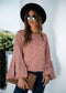 Anna-Kaci Bell Long Sleeve Floral Print Blouse Round neck for Women