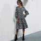 Anna-Kaci Boho Floral Paisley Print Ruffle Long Sleeve Midi
