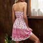 Anna-Kaci Boho Pink Floral Print Slip Cami Summer Swing Dress for Women