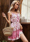 Anna-Kaci Boho Pink Floral Print Slip Cami Summer Swing Dress for Women